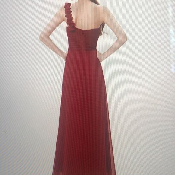 COPY - NWT Dress maroon one shoulder - Picture 2 of 5